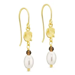 Perle Ohrringe in vergoldetes Messing - Eliné