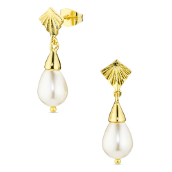 Perle Ohrringe in vergoldetes Messing - Eliné