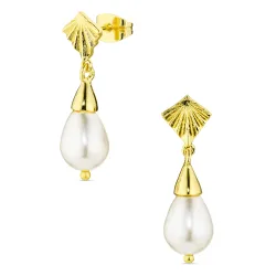 Perle Ohrringe in vergoldetes Messing - Eliné