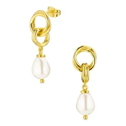 Perle Ohrringe in vergoldetes Messing - Eliné