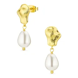 Perle Ohrringe in vergoldetes Messing - Eliné