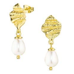 Perle Ohrringe in vergoldetes Messing - Eliné