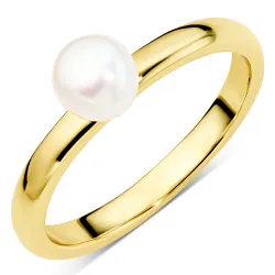 künstliche Perle Ring aus vergoldetes Messing - Eliné