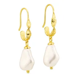 Perle Ohrringe in vergoldetes Messing - Eliné