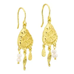 Perle Ohrringe in vergoldetes Messing - Eliné