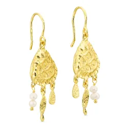 Perle Ohrringe in vergoldetes Messing - Eliné