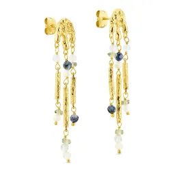 mehrfarbigem Ohrringe in vergoldetes Messing - Eliné