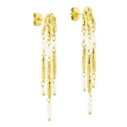 Perle Ohrringe in vergoldetes Messing - Eliné