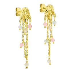 rosa Ohrringe in vergoldetes Messing - Eliné