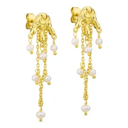 weißem Perle Ohrringe in vergoldetes Messing - Eliné