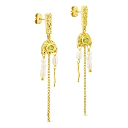 prehnite Ohrringe in vergoldetes Messing - Eliné