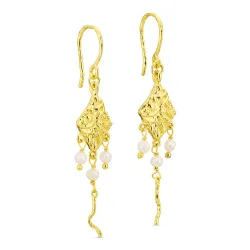 Perle Ohrringe in vergoldetes Messing - Eliné