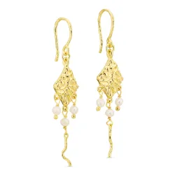 Perle Ohrringe in vergoldetes Messing - Eliné