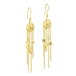 Perle ketten ohrringe in vergoldetes Messing - Eliné