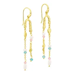 lange ketten ohrringe in vergoldetes Messing - Eliné