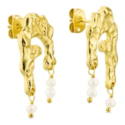 Perle Ohrringe in vergoldetes Messing - Eliné