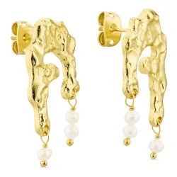 Perle Ohrringe in vergoldetes Messing - Eliné