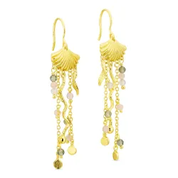 lange ketten ohrringe in vergoldetes Messing - Eliné