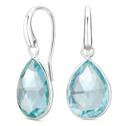 blauem Bergkristall Ohrringe in versilbertes Messing - Loom Stones
