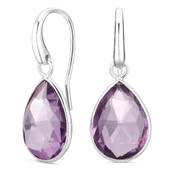 Amethyst Ohrringe in versilbertes Messing - Loom Stones