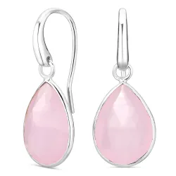 rose Bergkristall Ohrringe in versilbertes Messing - Loom Stones