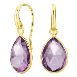 Amethyst Ohrringe in vergoldetes Messing - Loom Stones