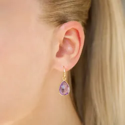 Amethyst Ohrringe in vergoldetes Messing - Loom Stones