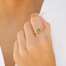 Labradorit Ring aus vergoldetes Messing - Eliné