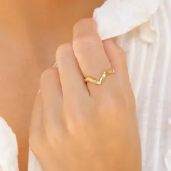Zirkon Ring aus vergoldetes Messing - Eliné