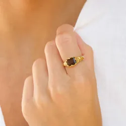 Quarz Ring aus vergoldetes Messing - Eliné