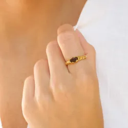 Quarz Ring aus vergoldetes Messing - Eliné