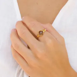 Quarz Ring aus vergoldetes Messing - Eliné