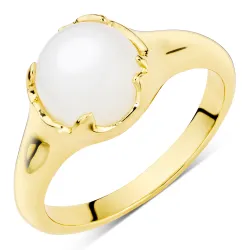 weißem Mondstein Ring aus vergoldetes Messing - Eliné