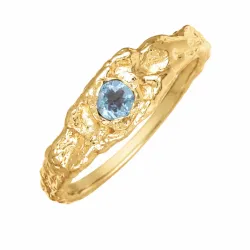 dunkelblauem Bergkristall Ring aus vergoldetes Messing - Eliné
