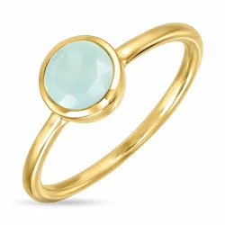Aqua Bergkristall Ring aus vergoldetes Messing - Loom Stones