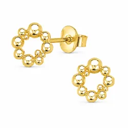 12 mm Kugel Ohrringe in vergoldetes Messing - Bubbly Pure