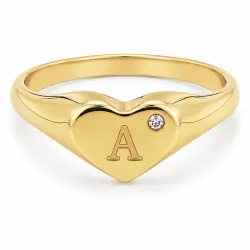 buchstab a Zirkon Ring aus vergoldetes Messing