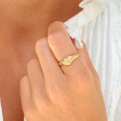 buchstab d Zirkon Ring aus vergoldetes Messing