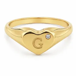 buchstab g Ring aus vergoldetes Messing