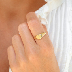 buchstab j Zirkon Ring aus vergoldetes Messing