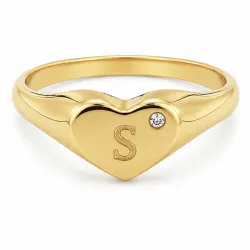 buchstab s Zirkon Ring aus vergoldetes Messing