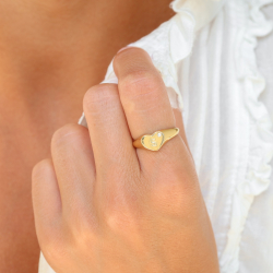 buchstab s Zirkon Ring aus vergoldetes Messing