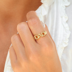 dad Ring aus vergoldetes Messing - My Letter