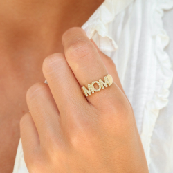 mom Ring aus vergoldetes Messing - My Letter