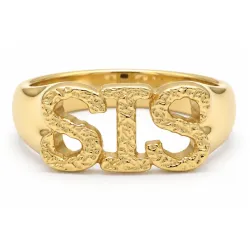 sis Ring aus vergoldetes Messing - My Letter