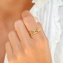 sis Ring aus vergoldetes Messing - My Letter