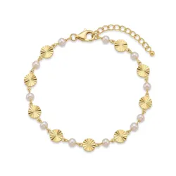 Perle Armband aus vergoldetes Messing - Eliné