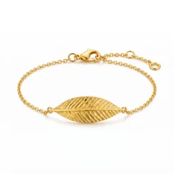Blatt Armband aus vergoldetes Messing - Pure Nature