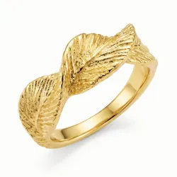 Blatt Ring aus vergoldetes Messing - Pure Nature