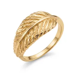 Blatt Ring aus vergoldetes Messing - Pure Nature